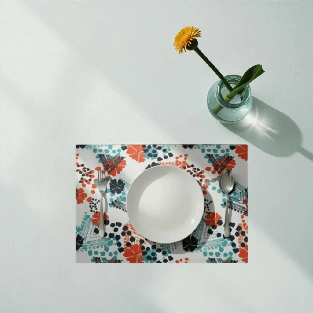 Vivid Teal Graffiti Mat