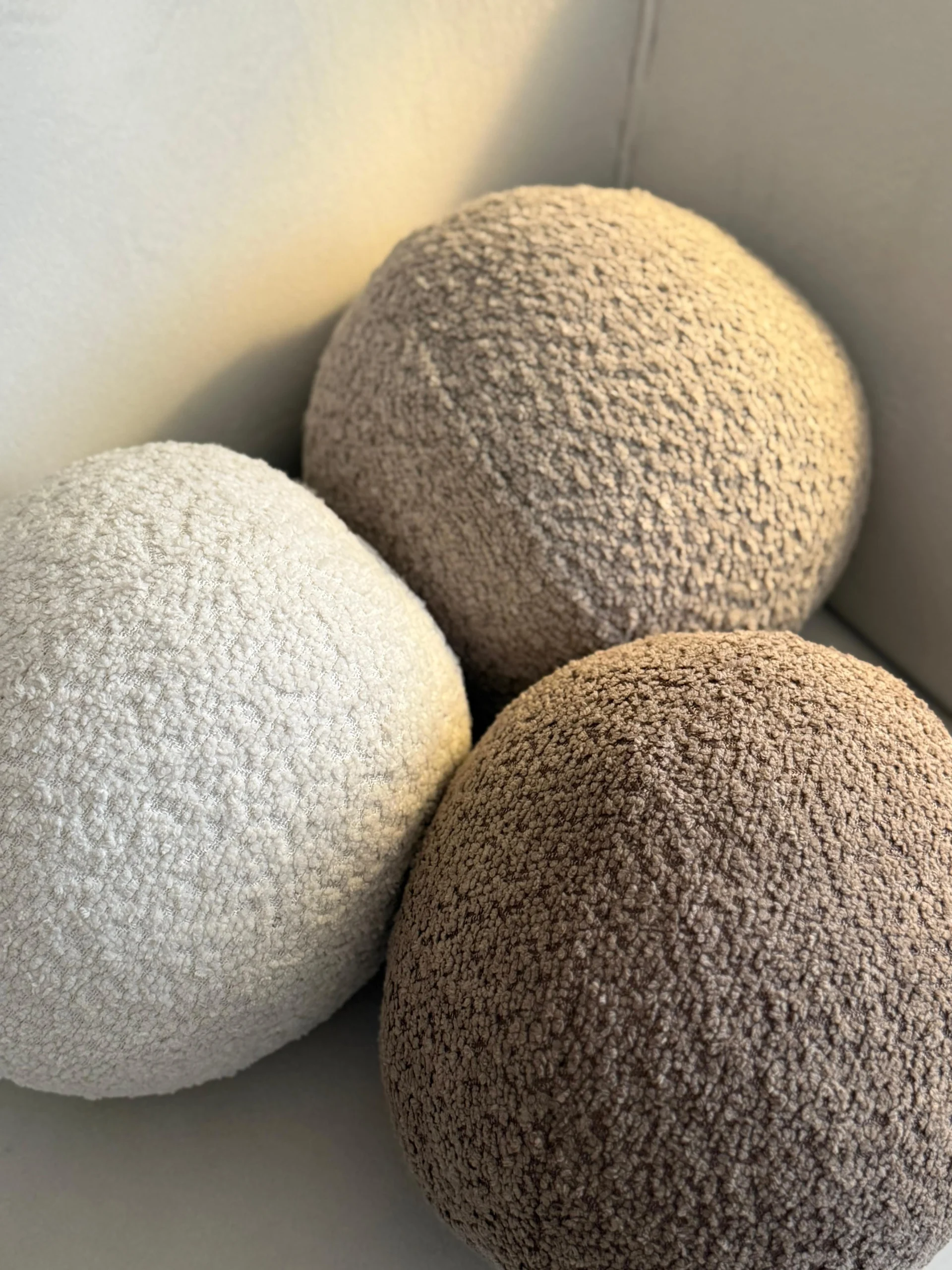 Pack of 3 Boucle Ball Cushion