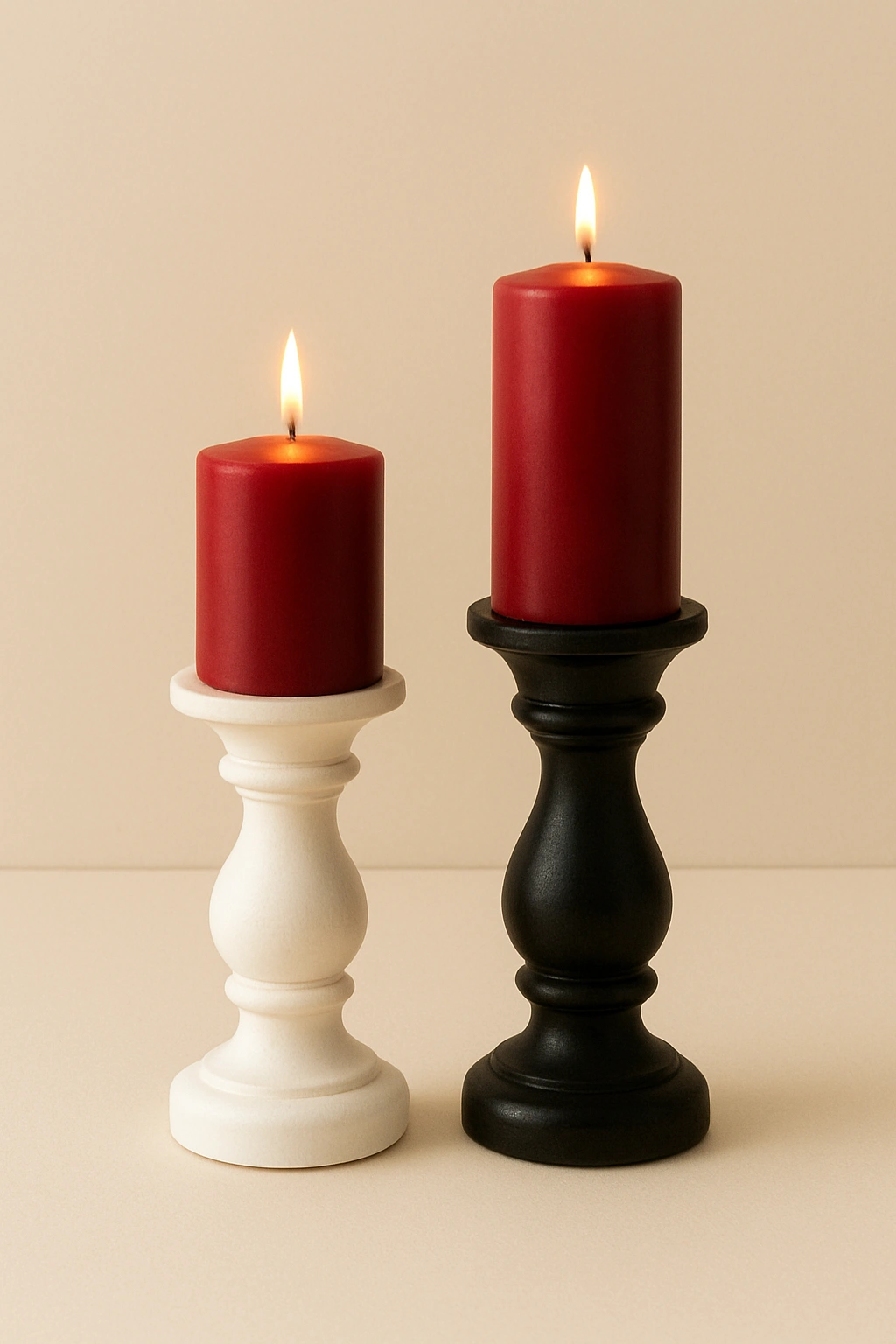 White & Black Candle Holder