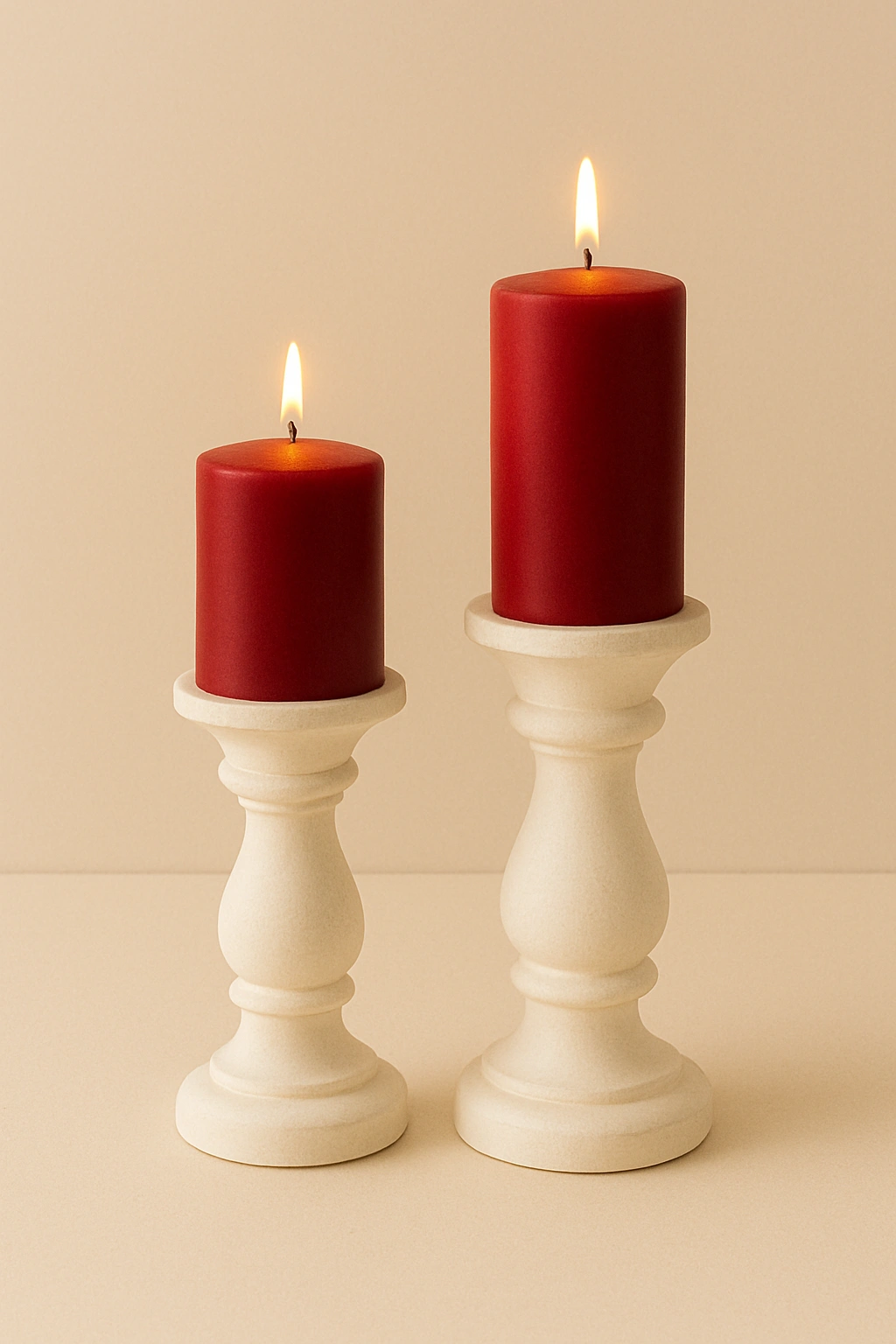 Pair of White Candle Holder